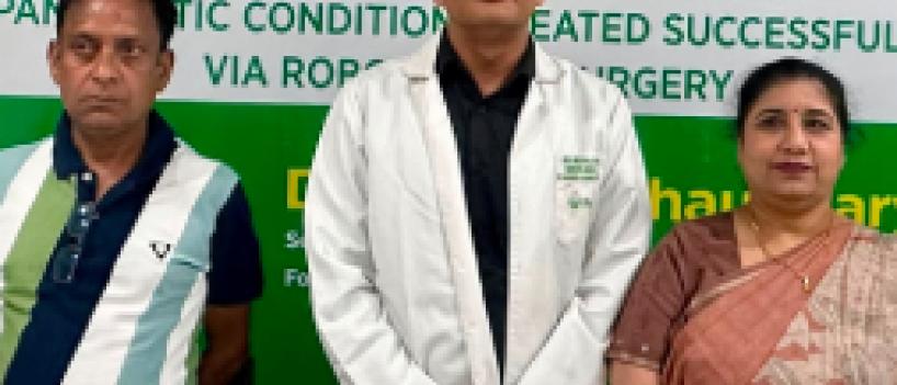 complex robotic pancreatic necrosectomy on a 51-year-old man suffering from Walled-Off Pancreatic Necrosis (WOPN)