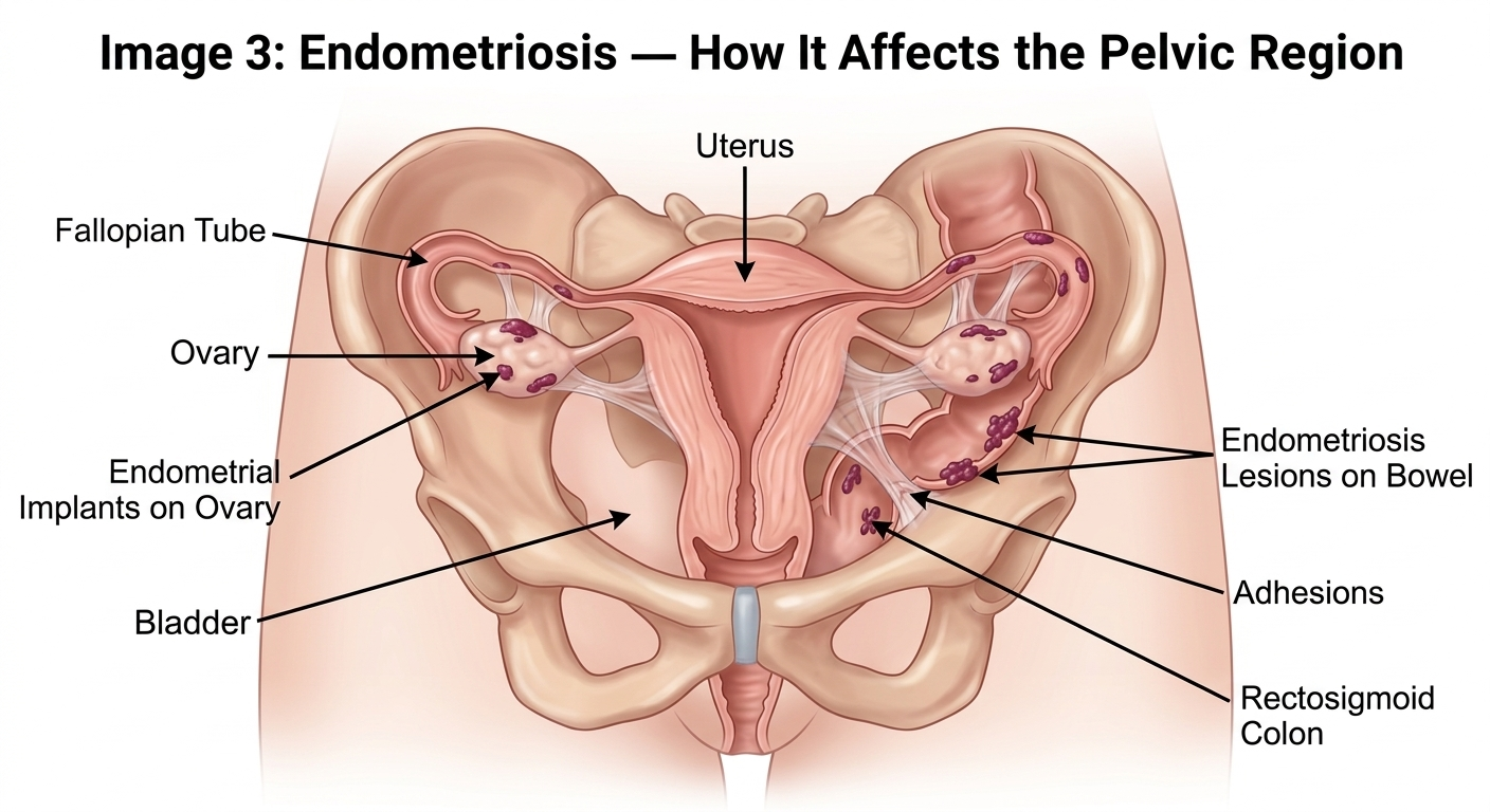 Common types of uterine fibroids: subserosal, intramural, submucosal, and pedunculated