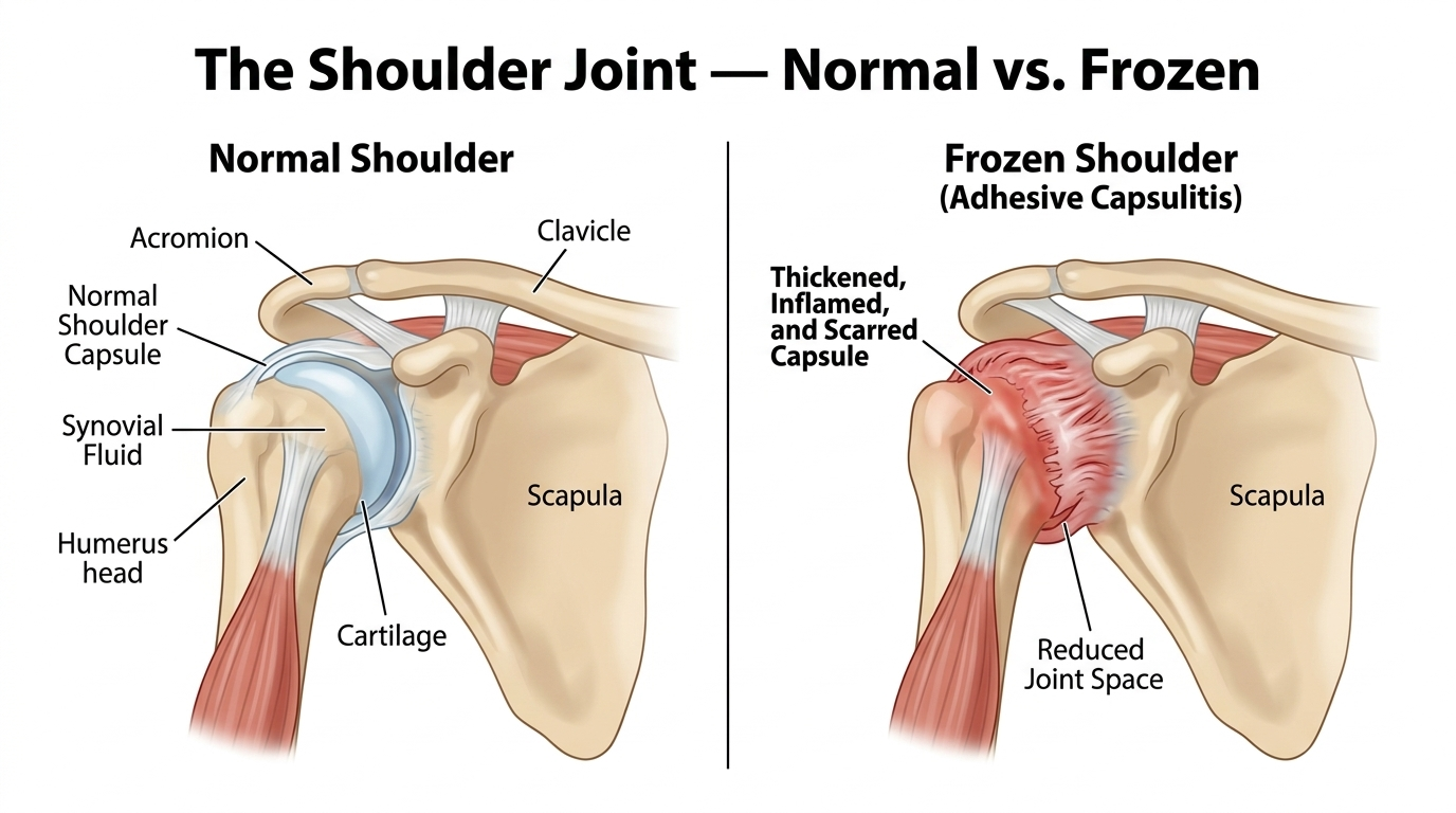 Understanding the diabetes–frozen shoulder link: sugar molecules attach to collagen, making the capsule stiff