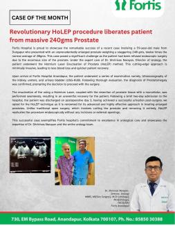Revolutionary HoLEP procedure liberates patient from massive 240gms Prostate