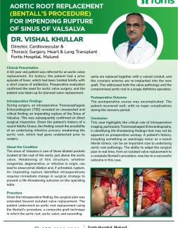 AORTIC ROOT REPLACEMENT (BENTALL'S PROCEDURE) FOR IMPENDING RUPTURE OF SINUS OF VALSALVA